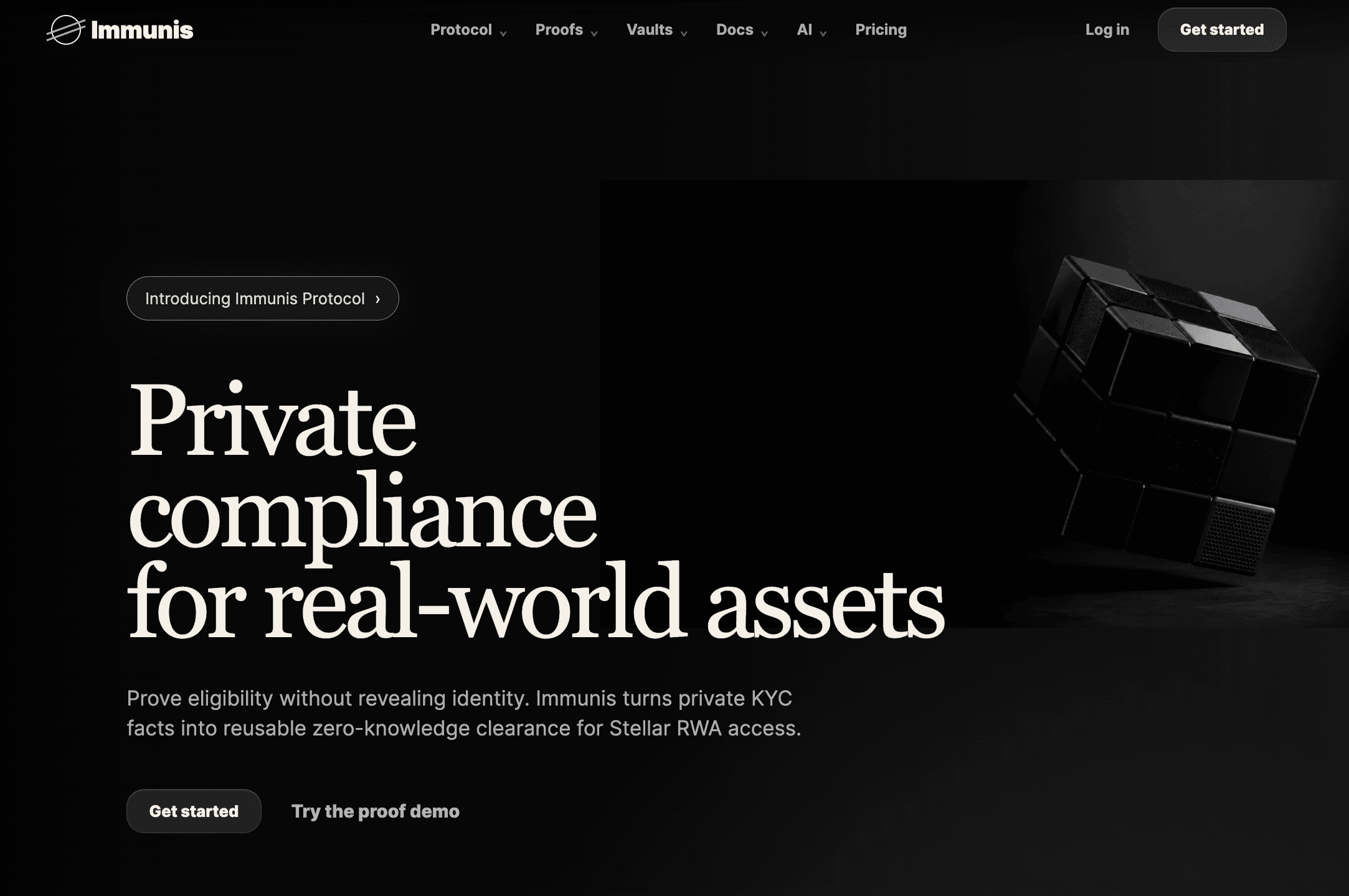 Immunis Protocol website preview