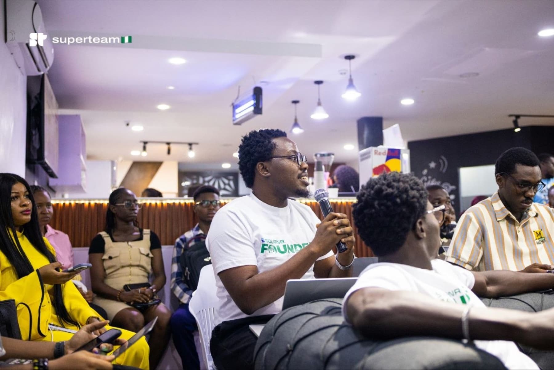 Victor sharing an idea with the Superteam Nigeria community